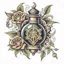 mysterious vial tattoo design idea