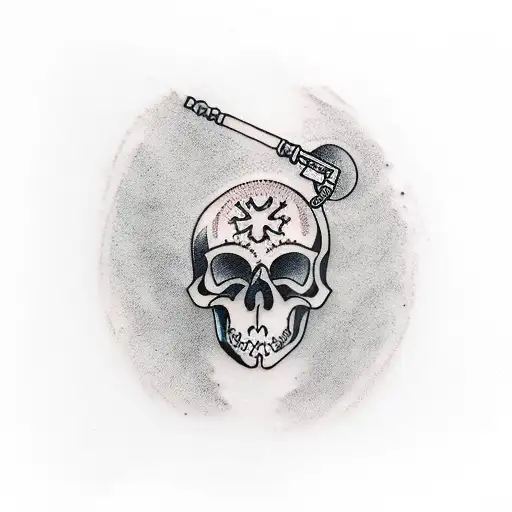 minimalist, two black skeleton keys tattoo design idea