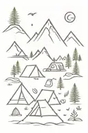 Camping tattoo design idea