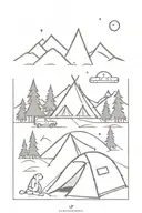 Camping tattoo design idea