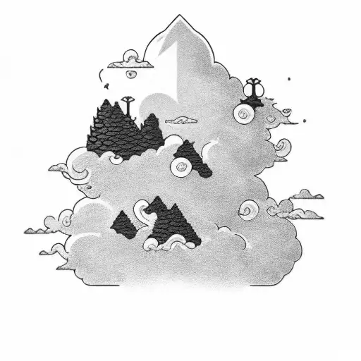 akatsuki Clouds in black Background  tattoo design idea
