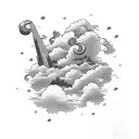 akatsuki Clouds in black Background  tattoo design idea