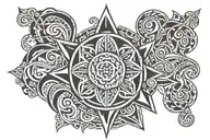 Basque four head tattoo design idea