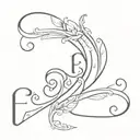 scroll with name "Freya" inside tattoo design idea