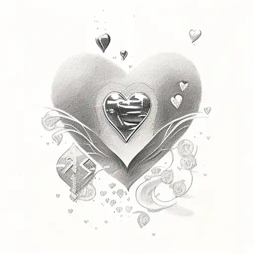 number 25 with a heart around it tattoo design idea