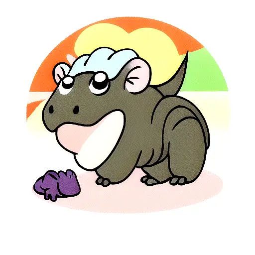 dragon  protecting baby hippo tattoo design idea