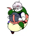 dragon from  dragonball z  protecting baby hippo tattoo design idea