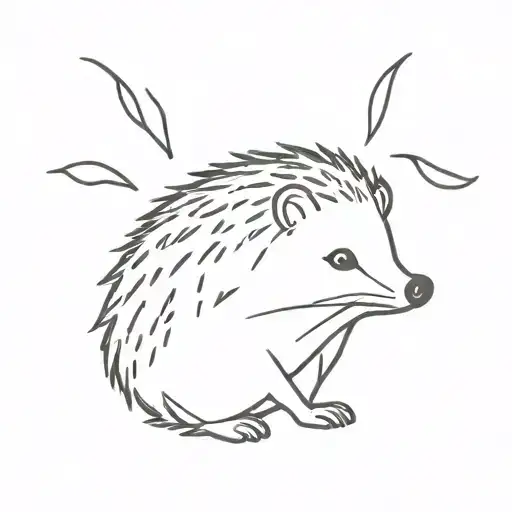 photographer hedgehog tattoo design idea