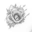 flowers growing from spine tattoo design idea