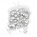 A stack of books with vines and flowers growing around them tattoo design idea