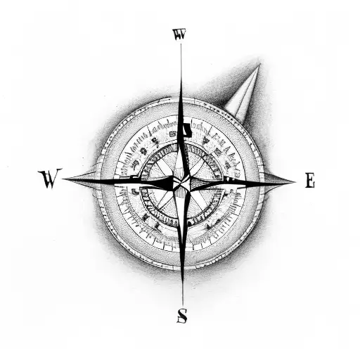 compass, time, arrow  tattoo design idea