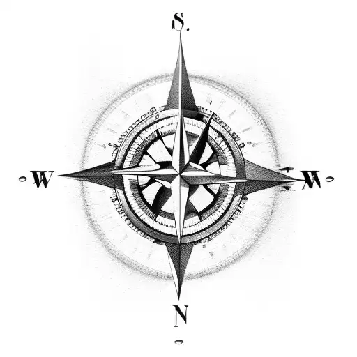 compass, time, arrow  futuristic design tattoo design idea