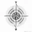 compass, time, arrow  tattoo design idea