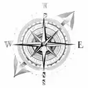 compass, time, arrow  tattoo design idea