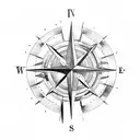 compass, time, arrow  futuristic design tattoo design idea