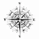 compass, time, arrow  futuristic design tattoo design idea