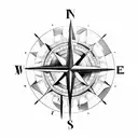 compass, time, arrow  futuristic design tattoo design idea