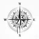 compass, time, arrow  futuristic design tattoo design idea