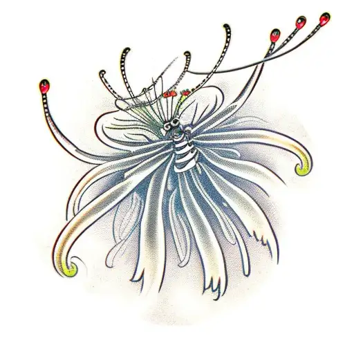 centipede with spider lilies tattoo design idea