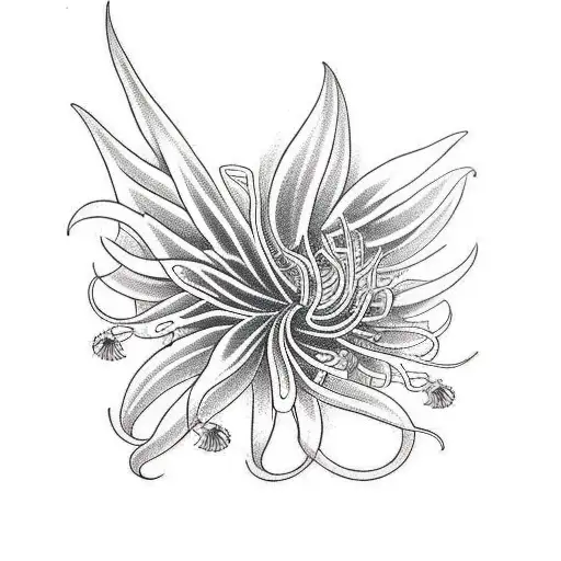 centipede and spider lilies tattoo design idea