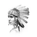 female Indian chief  tattoo design idea