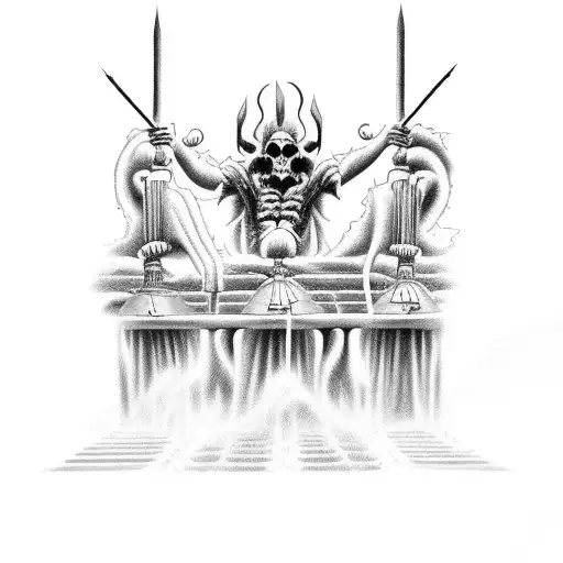 stairway to Heaven gates from hell tattoo design idea