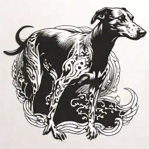 greyhound tattoo design idea