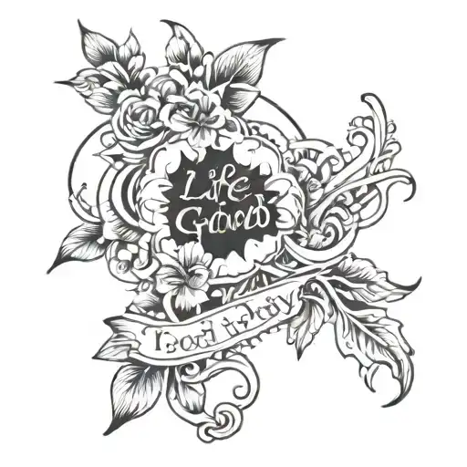 "life is good today" tattoo design idea