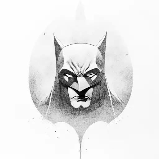 batman in the middle with lilo to his lower left and simba to his lower right tattoo design idea