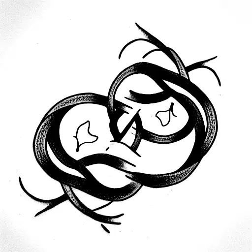 intertwined tattoo for married couple. unbreakable vow magic twirling ivy Harry Potter tattoo design idea