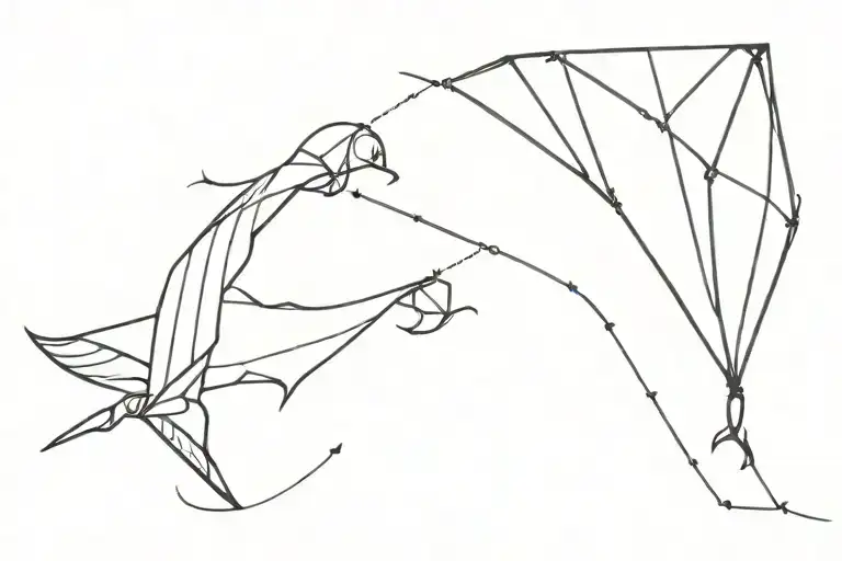 kite soaring tattoo design idea