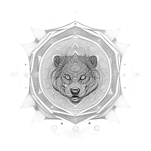 Intricate mandala design incorporating elements of EDM and Ursa Major tattoo design idea