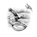 Eagle fighting with Snake tattoo design idea
