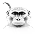 Monkey with Bug Cute Flash tattoo design idea