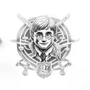 Harry Potter and ghostbusters tattoo design idea