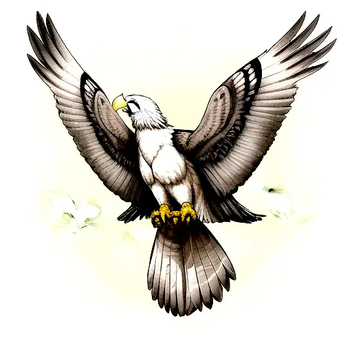 eagle with butterfly wings tattoo design idea