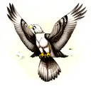 eagle with butterfly wings tattoo design idea