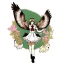 eagle with butterfly wings tattoo design idea