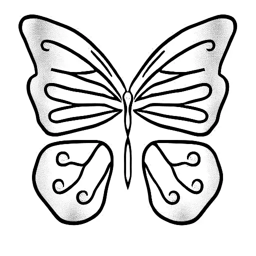 butterfly with Norigae floating around it tattoo design idea