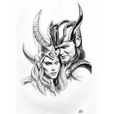 loki con thor para el brazo tattoo design idea