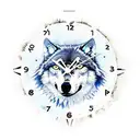 time travel clock with howling wolf tattoo design idea