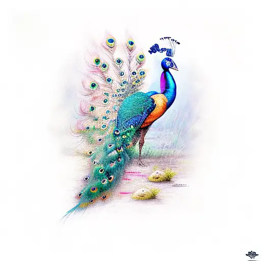 Peacock tattoo design idea