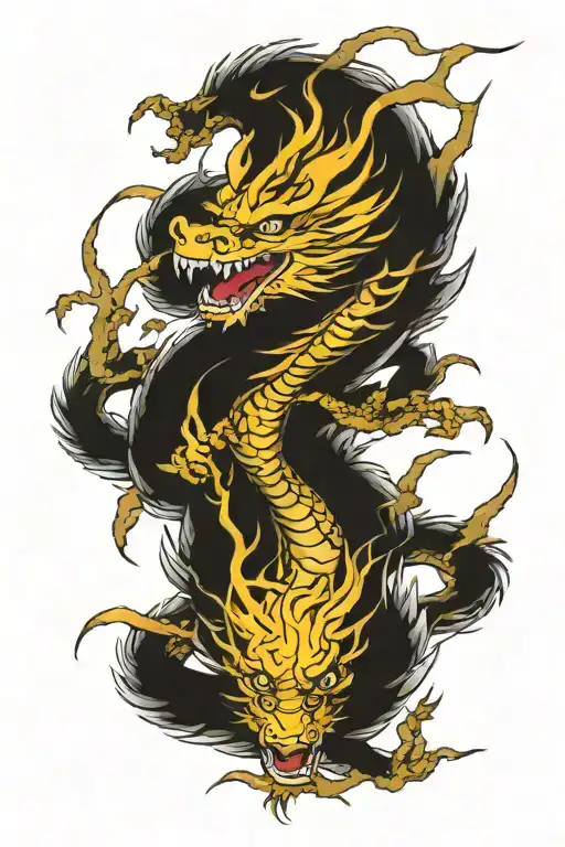 Dragon japanese lightning tattoo design idea