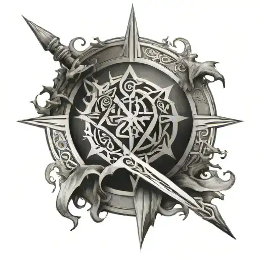 messmer elden ring spear tattoo design idea