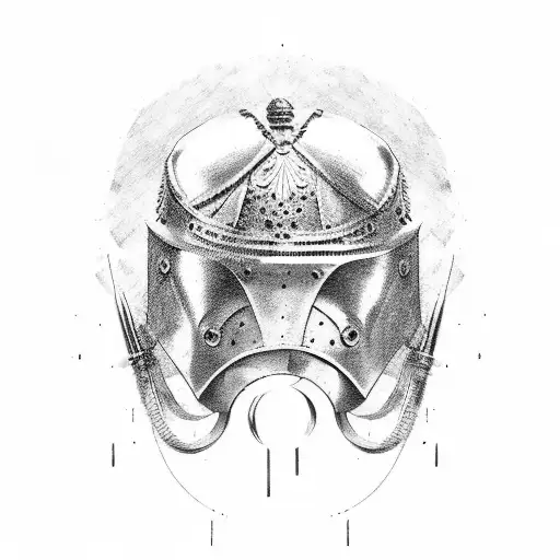 roman Gladiator helmet tattoo design idea