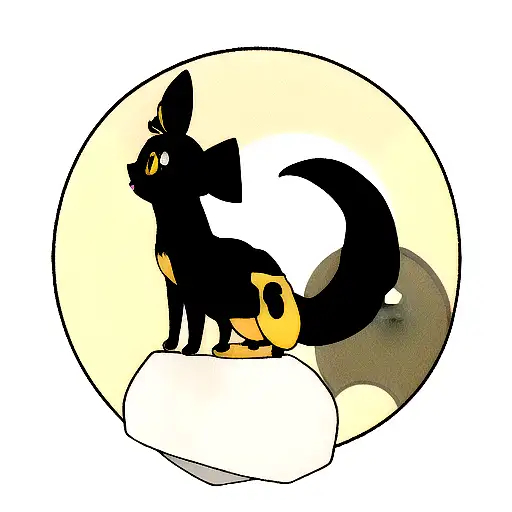 umbreon looking at the moon tattoo design idea