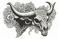 Texas long horn skull tattoo design idea