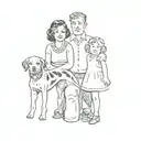 a couple holding a dog tattoo design idea