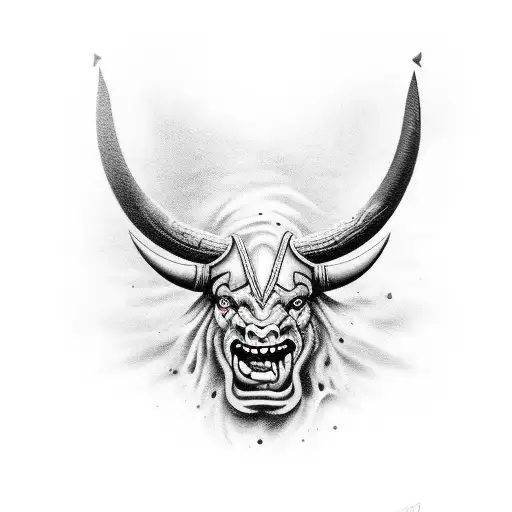 Minotaur with a warhammer tattoo design idea