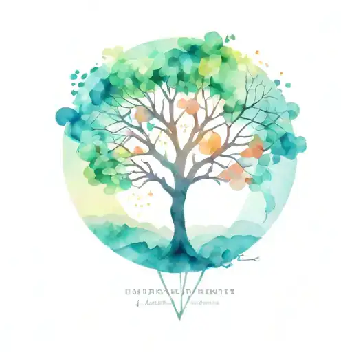 geometry tree tattoo design idea